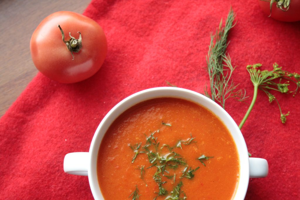 Zupa krem paprykowo - pomidorowa