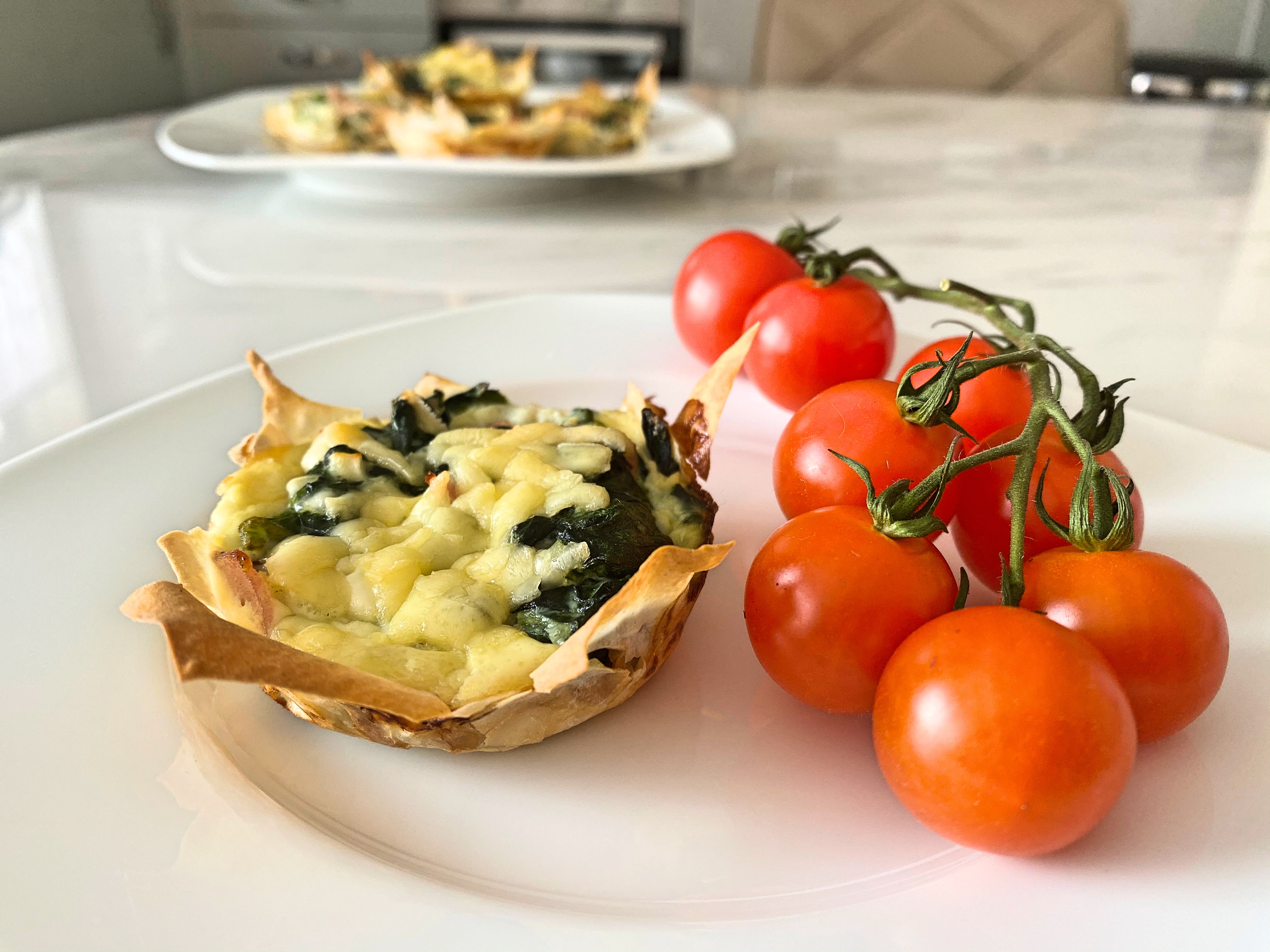 Babeczki z ciasta filo ze szpinakiem - low FODMAP